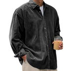 Angus | Men's Oversized Corduroy Shirt, Long-Sleeve Casual Shirt | Bella Blue