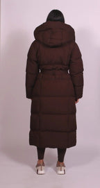 Annabelle | Women's Long Quilted Winter Coat, Tailored Fitted Jacket | Bella Blue | Black