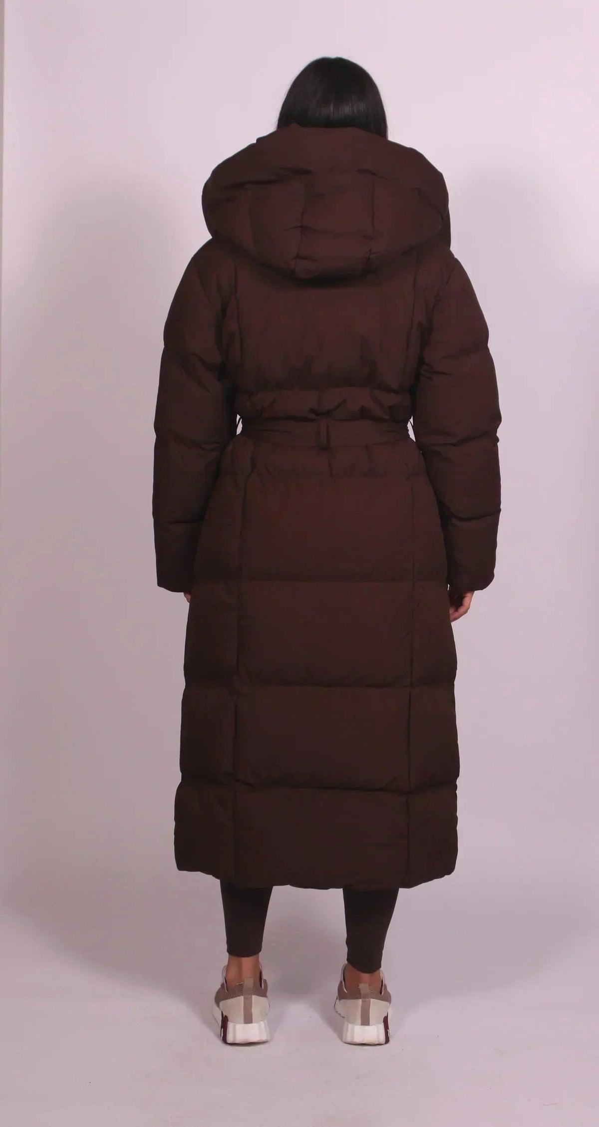 Annabelle | Women's Long Quilted Winter Coat, Tailored Fitted Jacket | Bella Blue | Black