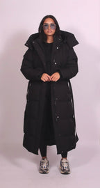 Annabelle | Women's Long Quilted Winter Coat, Tailored Fitted Jacket | Bella Blue