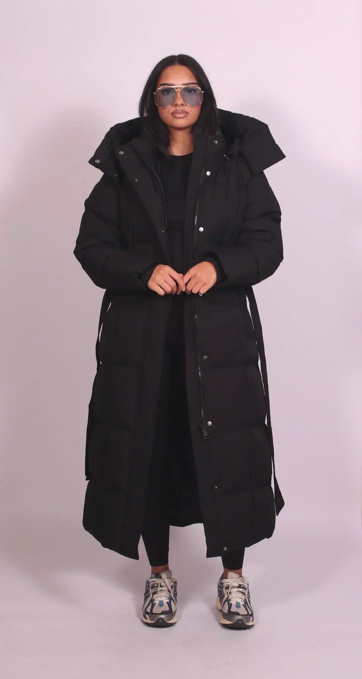 Annabelle | Women's Long Quilted Winter Coat, Tailored Fitted Jacket | Bella Blue