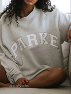 Annabelle | Women's Oversized Varsity Sweatshirt, Chenille Lettering Crewneck Jumper | Bella Blue