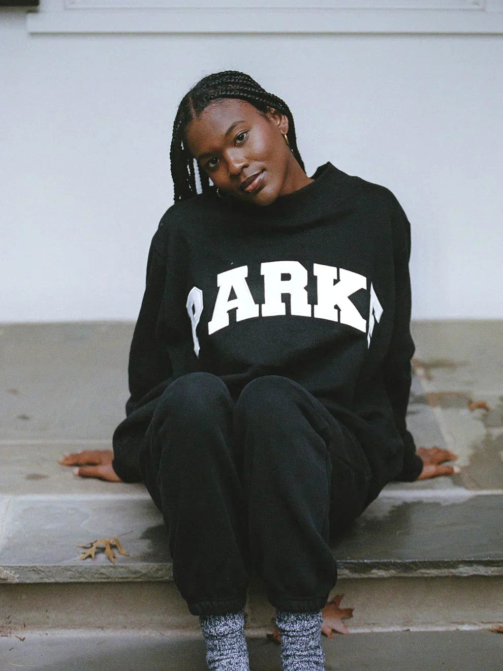 Annabelle | Women's Oversized Varsity Sweatshirt, Chenille Lettering Crewneck Jumper | Bella Blue