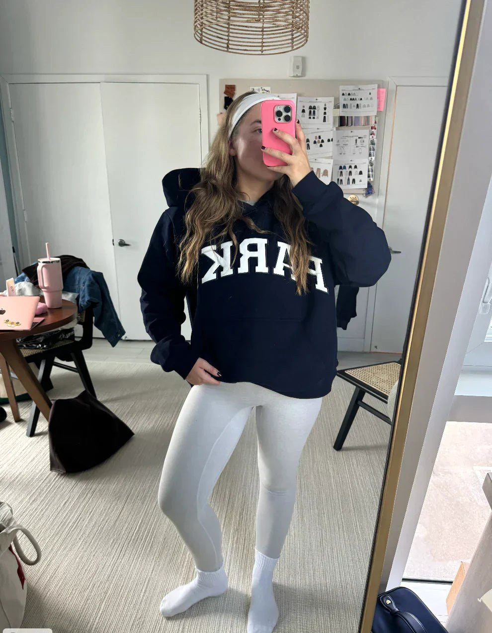 Annabelle | Women's Oversized Varsity Sweatshirt, Chenille Lettering Crewneck Jumper | Bella Blue