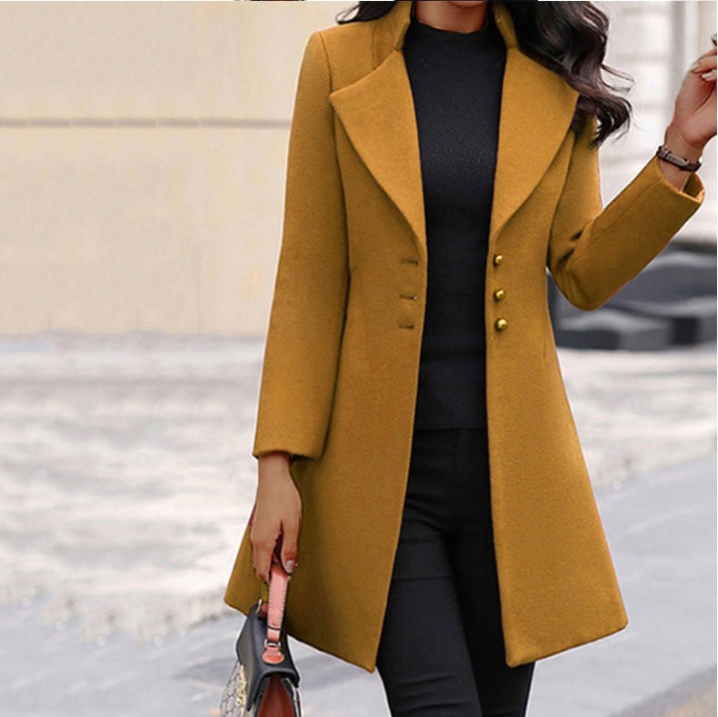 Annette | Women's Wool Tailored Coat, Prestige Winter Coat | Bella Blue