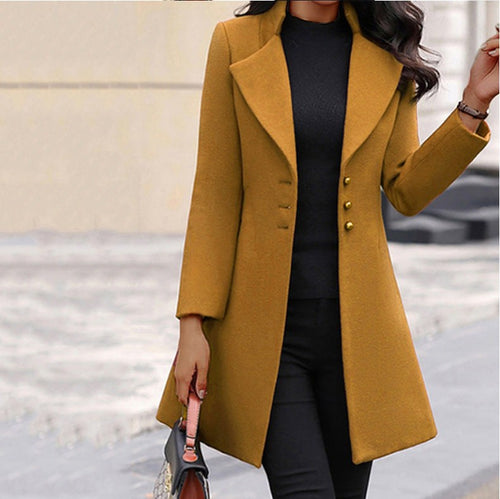 Annette | Women's Wool Tailored Coat, Prestige Winter Coat | Bella Blue