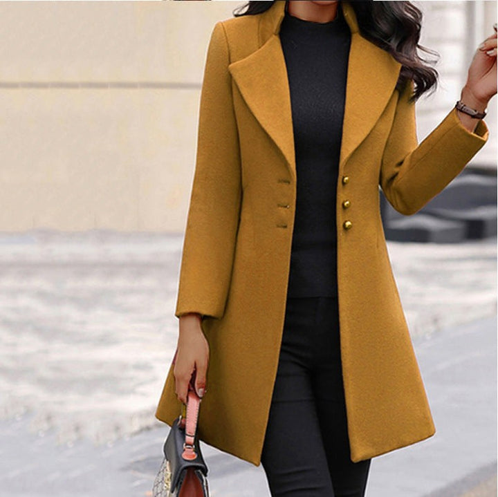 Annette | Women's Wool Tailored Coat, Prestige Winter Coat | Bella Blue