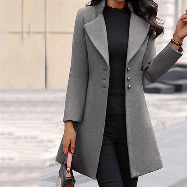 Annette | Women's Wool Tailored Coat, Prestige Winter Coat | Bella Blue