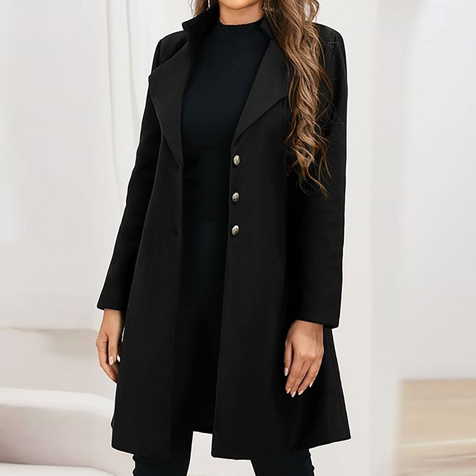 Annette | Women's Wool Tailored Coat, Prestige Winter Coat | Bella Blue