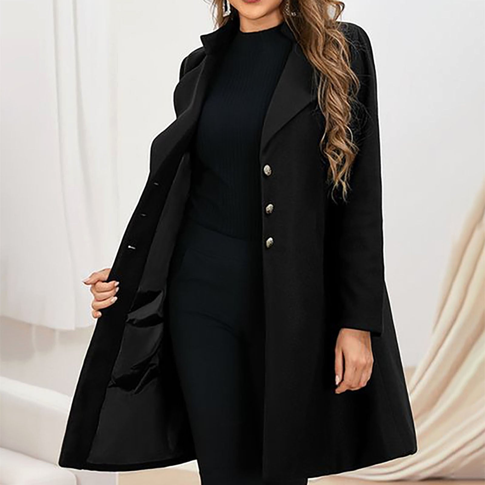 Annette | Women's Wool Tailored Coat, Prestige Winter Coat | Bella Blue