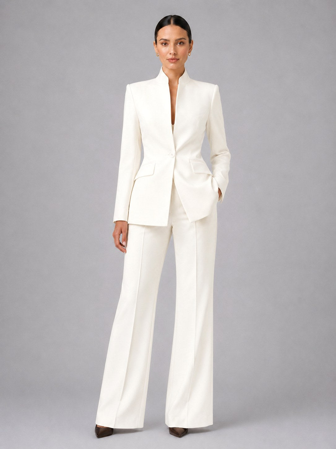 Annie | Women's Tailored Blazer & Trouser Suit Set, Smart Two-Piece Suit | Bella Blue | Navy