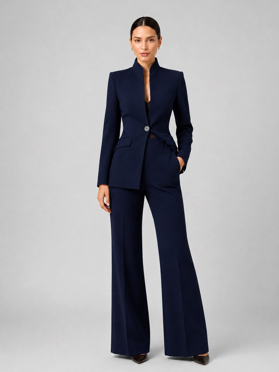 Annie | Women's Tailored Blazer & Trouser Suit Set, Smart Two-Piece Suit | Bella Blue