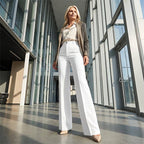 Antonina | Women's High-Waisted Wide-Leg Trousers, Smart Tailored Trousers | Bella Blue