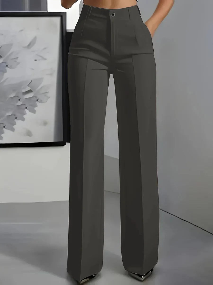 Antonina | Women's High-Waisted Wide-Leg Trousers, Smart Tailored Trousers | Bella Blue