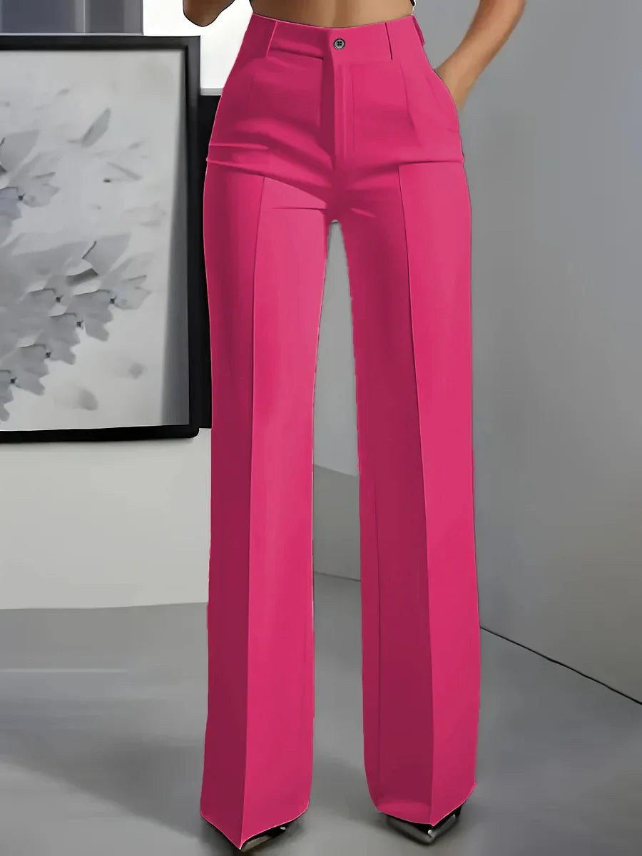 Antonina | Women's High-Waisted Wide-Leg Trousers, Smart Tailored Trousers | Bella Blue