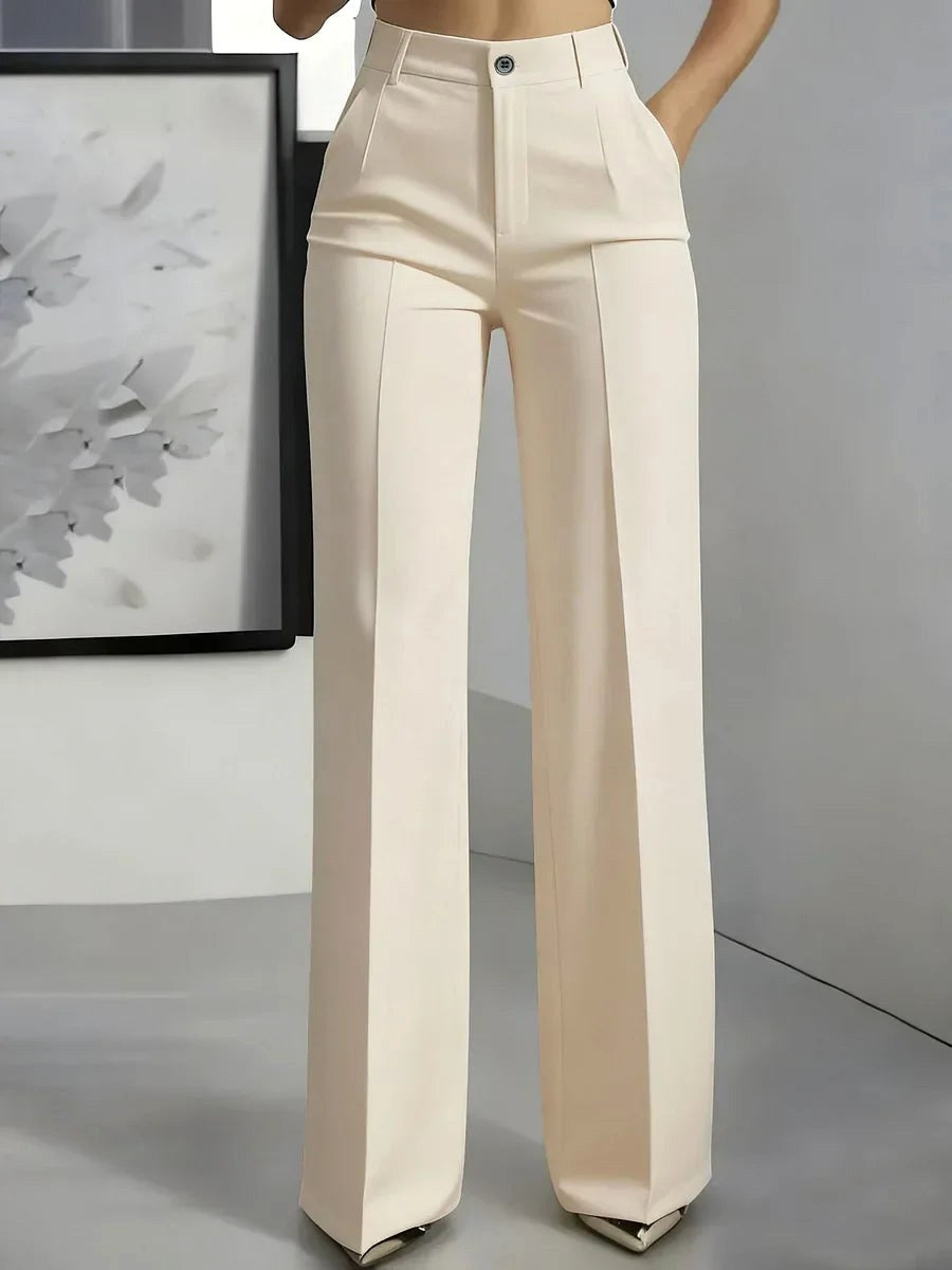 Antonina | Women's High-Waisted Wide-Leg Trousers, Smart Tailored Trousers | Bella Blue