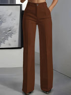 Antonina | Women's High-Waisted Wide-Leg Trousers, Smart Tailored Trousers | Bella Blue