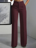 Antonina | Women's High-Waisted Wide-Leg Trousers, Smart Tailored Trousers | Bella Blue
