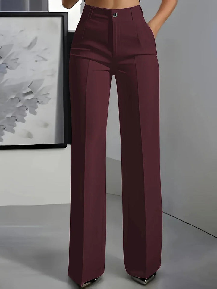 Antonina | Women's High-Waisted Wide-Leg Trousers, Smart Tailored Trousers | Bella Blue