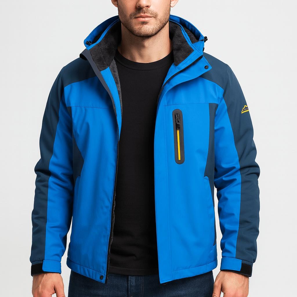 Archie | Men's Waterproof Breathable Outdoor Jacket, Hooded Rain Jacket | Bella Blue