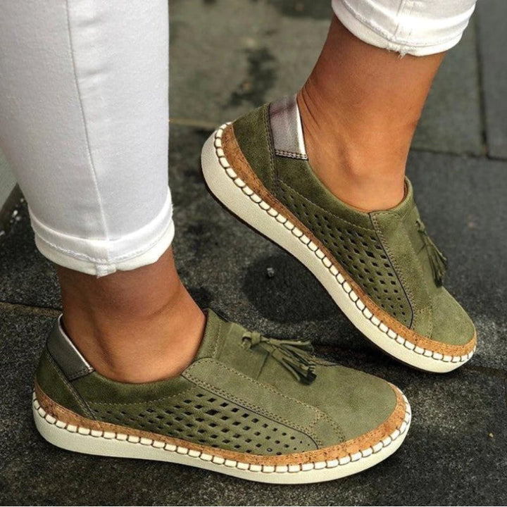 Arden | Women's Orthoflex Slip-On Loafers - Green