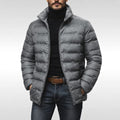 Armin | Men's Quilted Jacket with Modern Design, Warming Autumn Jacket | Bella Blue | Grey