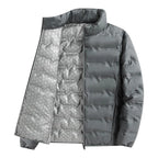 Armin | Men's Quilted Jacket with Modern Design, Warming Autumn Jacket | Bella Blue | Grey