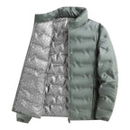 Armin | Men's Quilted Jacket with Modern Design, Warming Autumn Jacket | Bella Blue | Grey