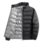Armin | Men's Quilted Jacket with Modern Design, Warming Autumn Jacket | Bella Blue | Grey