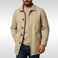 Arnold | Men's Trench Coat with Classic Design, Elegant Autumn Coat | Bella Blue | Khaki