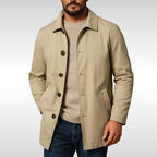 Arnold | Men's Trench Coat with Classic Design, Elegant Autumn Coat | Bella Blue | Khaki