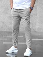 Arthur | Men's Stretch Comfort Trousers, Modern Everyday Trousers | Bella Blue | Grey