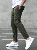 Arthur | Men's Stretch Comfort Trousers, Modern Everyday Trousers | Bella Blue
