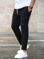 Arthur | Men's Stretch Comfort Trousers, Modern Everyday Trousers | Bella Blue