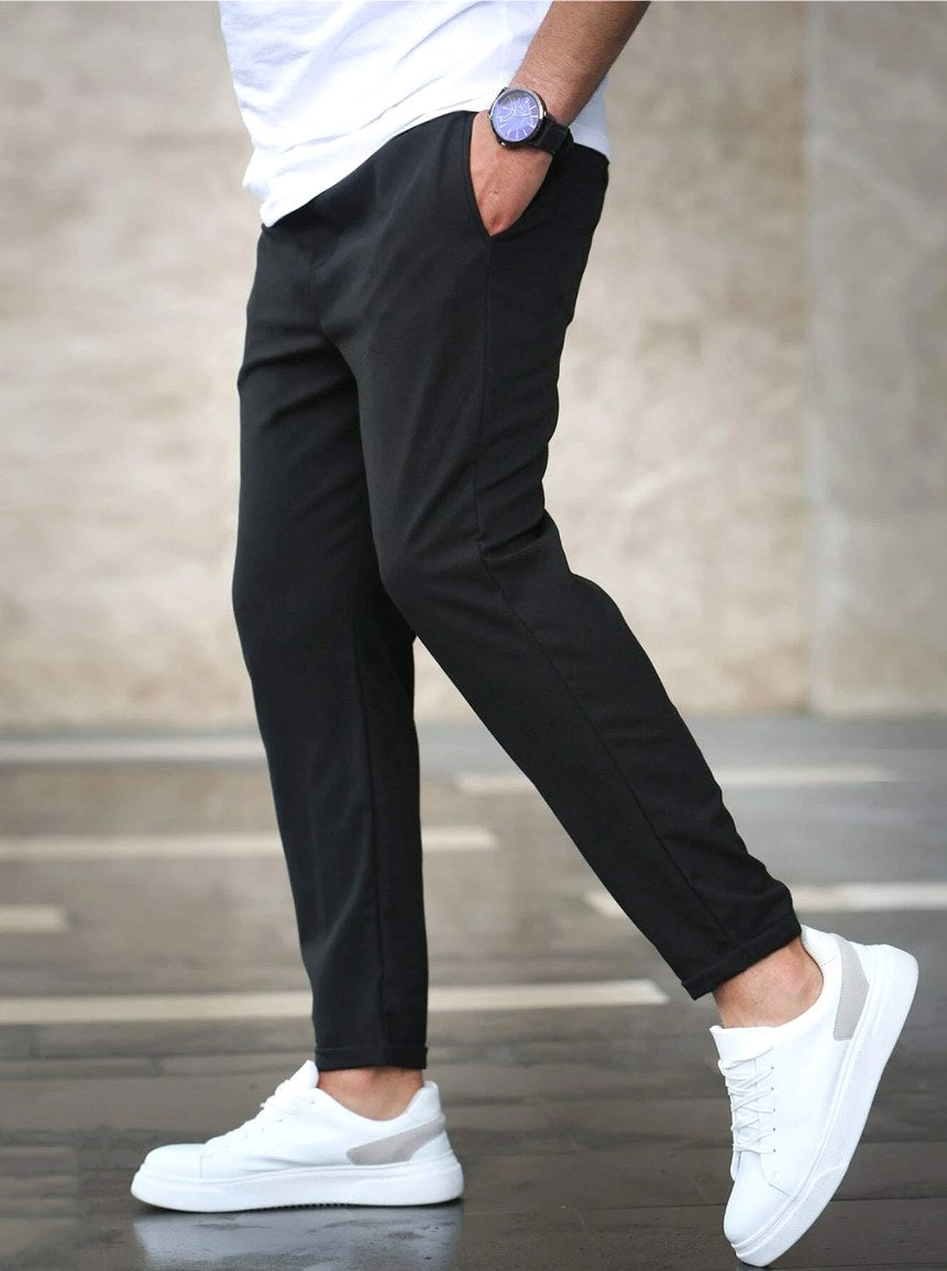 Arthur | Men's Stretch Comfort Trousers, Modern Everyday Trousers | Bella Blue