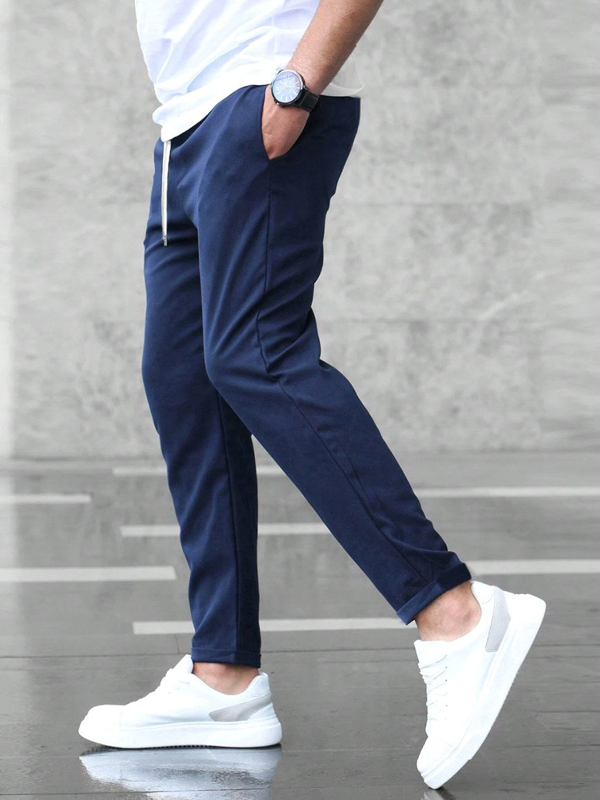 Arthur | Men's Stretch Comfort Trousers, Modern Everyday Trousers | Bella Blue