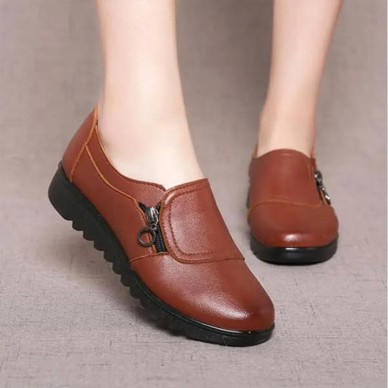 Audrey | Women's Orthopaedic Loafers, Cushioned Slip-On Shoes | Bella Blue | Brown