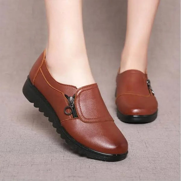 Audrey | Women's Orthopaedic Loafers, Cushioned Slip-On Shoes | Bella Blue | Brown