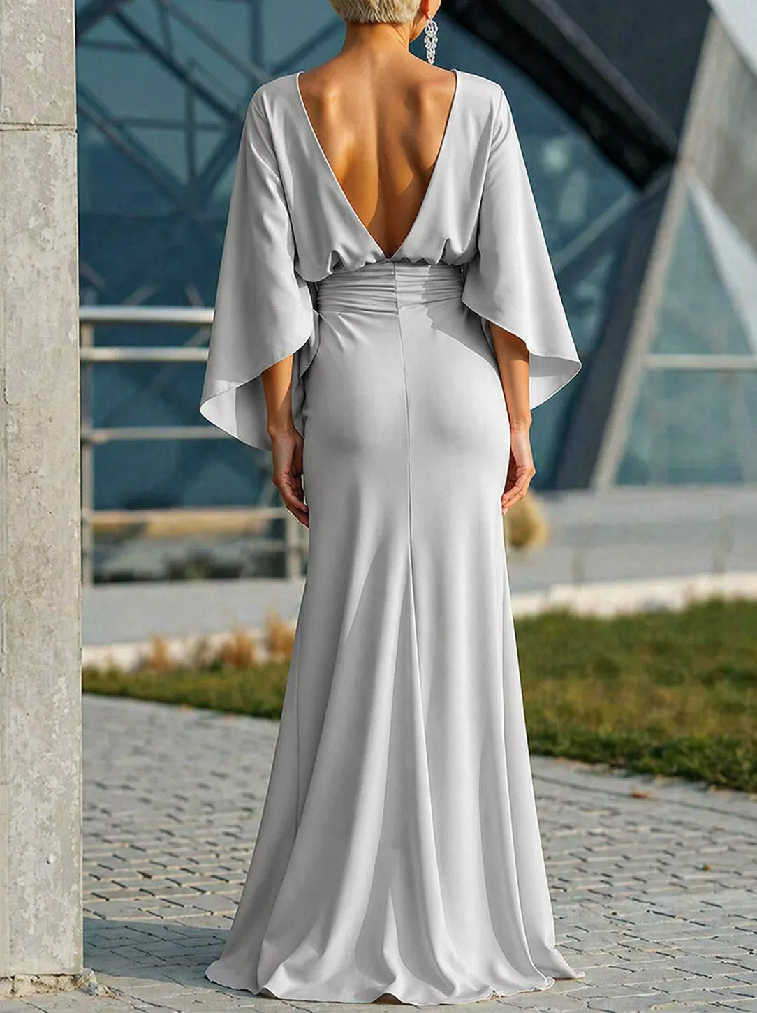 Audrey | Women's Sleeveless V-Neck Midi Dress, Breathable Summer Dress | Bella Blue