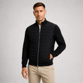 Austin | Men's Quilted Hybrid Jacket, Knitted Sleeves Autumn Jacket | Bella Blue | Black