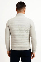 Austin | Men's Quilted Hybrid Jacket, Knitted Sleeves Autumn Jacket | Bella Blue