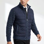 Austin | Men's Zip-Through Cardigan, Quilted Front Autumn Cardigan | Bella Blue