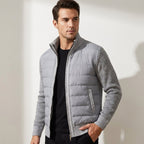 Austin | Men's Zip-Through Cardigan, Quilted Front Autumn Cardigan | Bella Blue