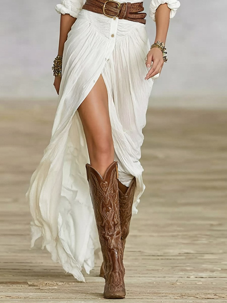 Avery | Women's Casual Midi Dress with Belt - image 2