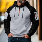 Bastian | Men's Jumper with Zip, Sporty Knit Jumper | Bella Blue | Black