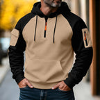 Bastian | Men's Jumper with Zip, Sporty Knit Jumper | Bella Blue | Black