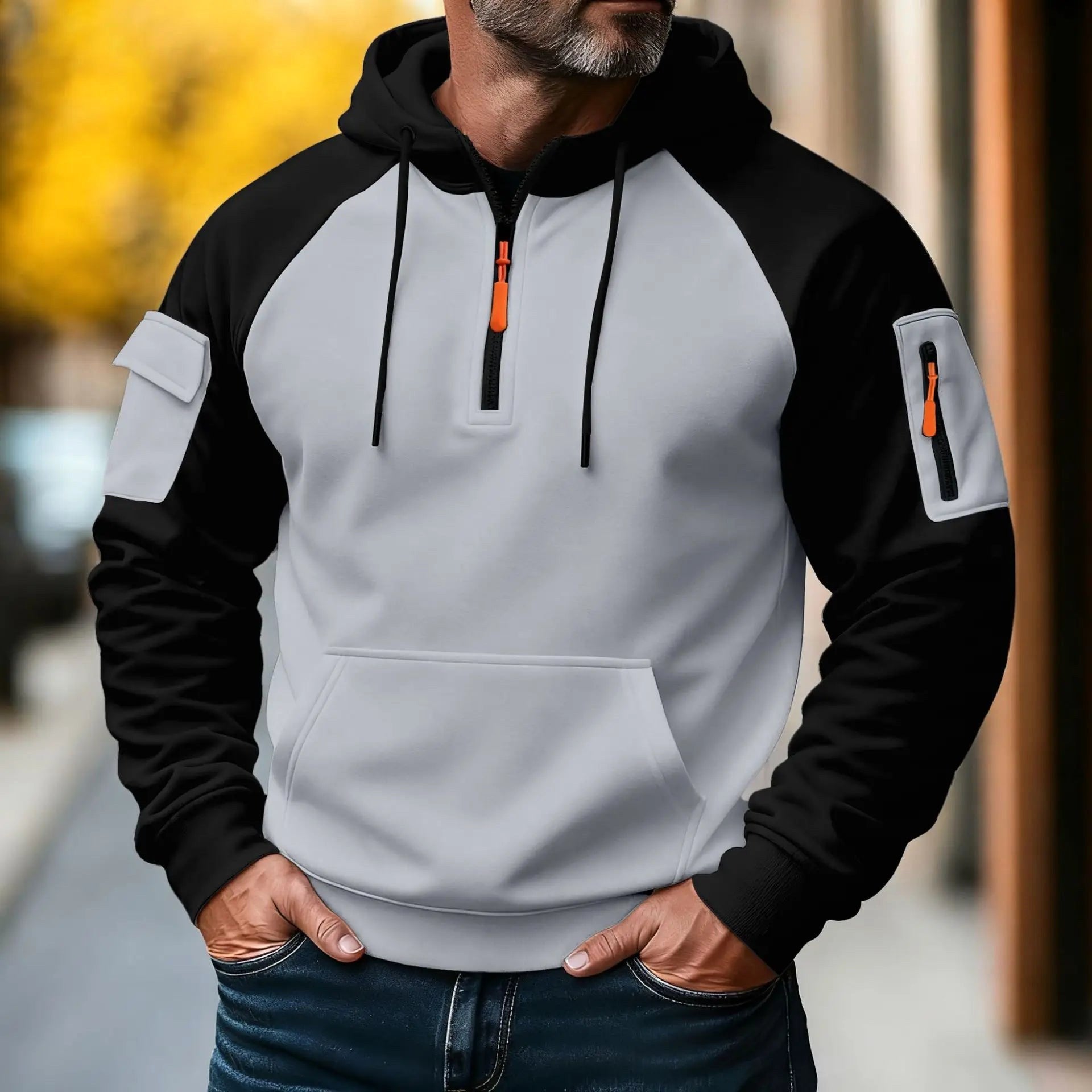 Bastian | Men's Jumper with Zip, Sporty Knit Jumper | Bella Blue | Dark Blue