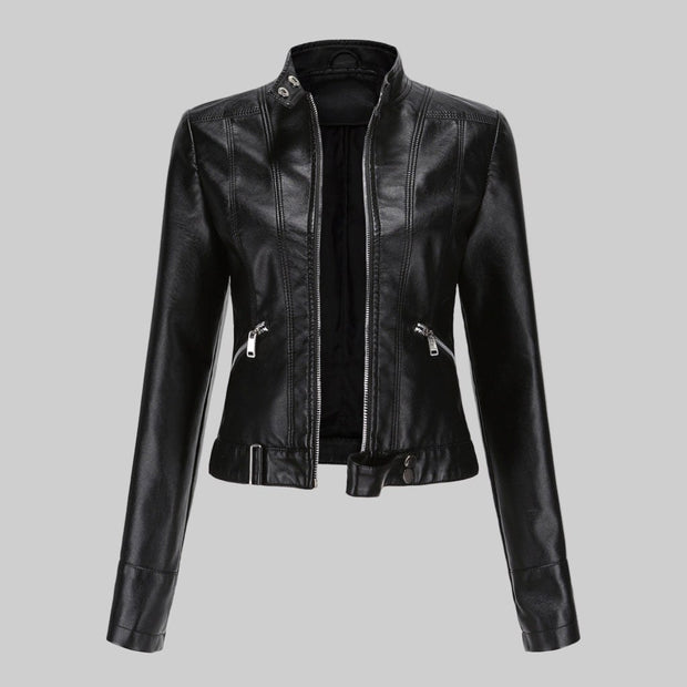 Beatrice | Women's Leather Jacket, Classic Tailored Outerwear | Bella Blue