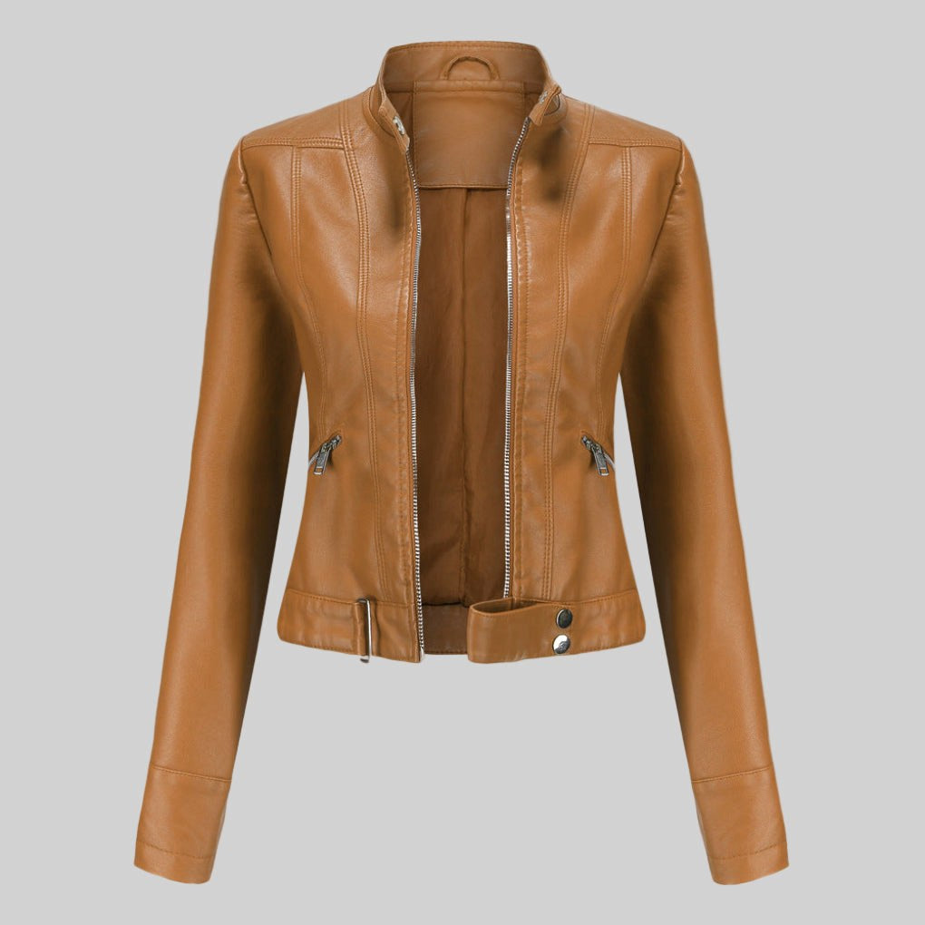 Beatrice | Women's Leather Jacket, Classic Tailored Outerwear | Bella Blue