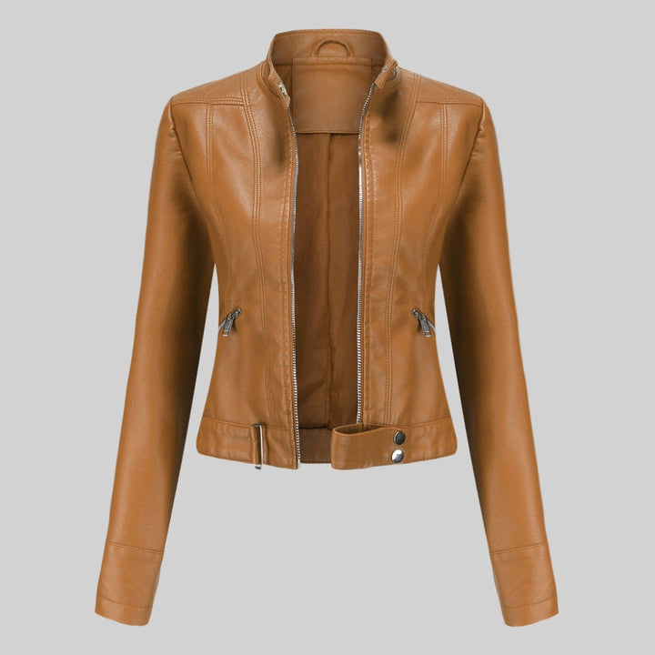 Beatrice | Women's Leather Jacket, Classic Tailored Outerwear | Bella Blue